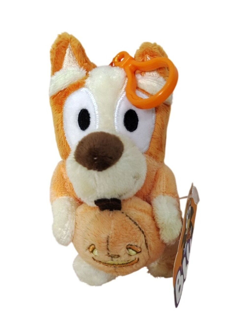 Bluey Bingo Halloween Pumpkin Plush Clip On Backpack Hanger Bag Charm New